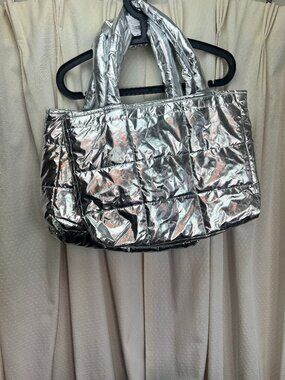 Silver Puffer Bags Gift Bags Costume Piece NWT